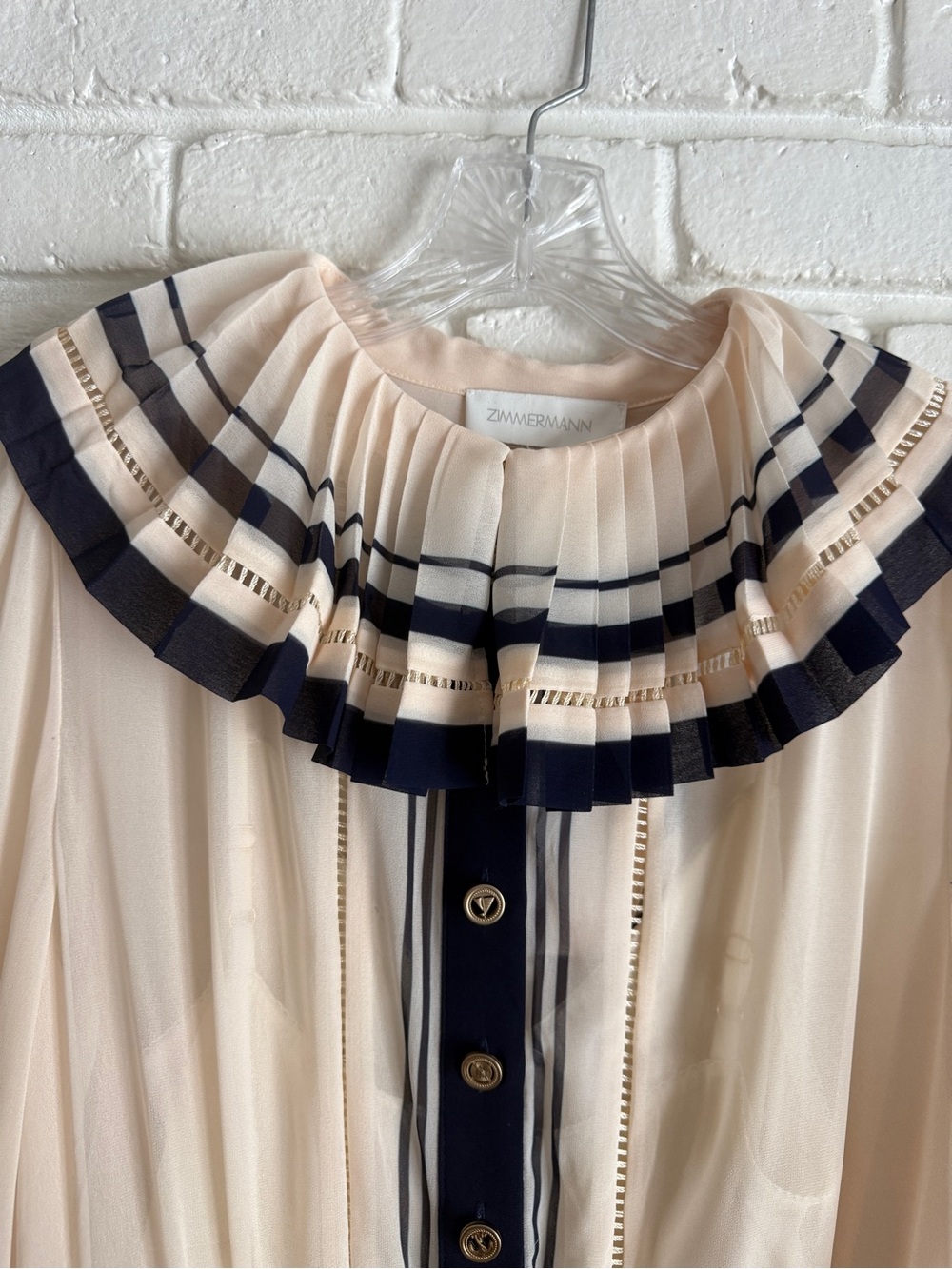 Zimmermann dress with navy blue sailboat print on cream background - Picture 6 of 8